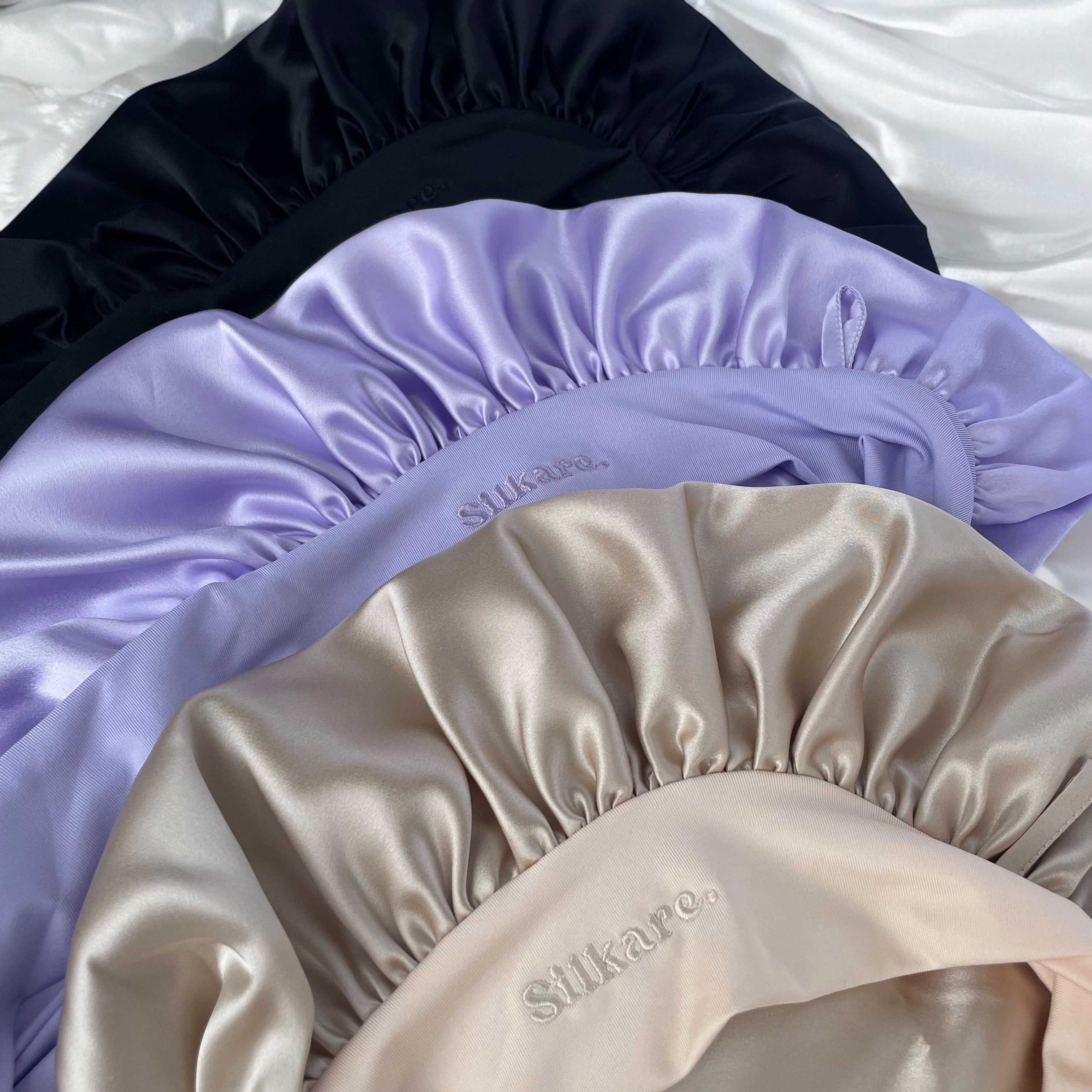 Bonnet pure soie double couche