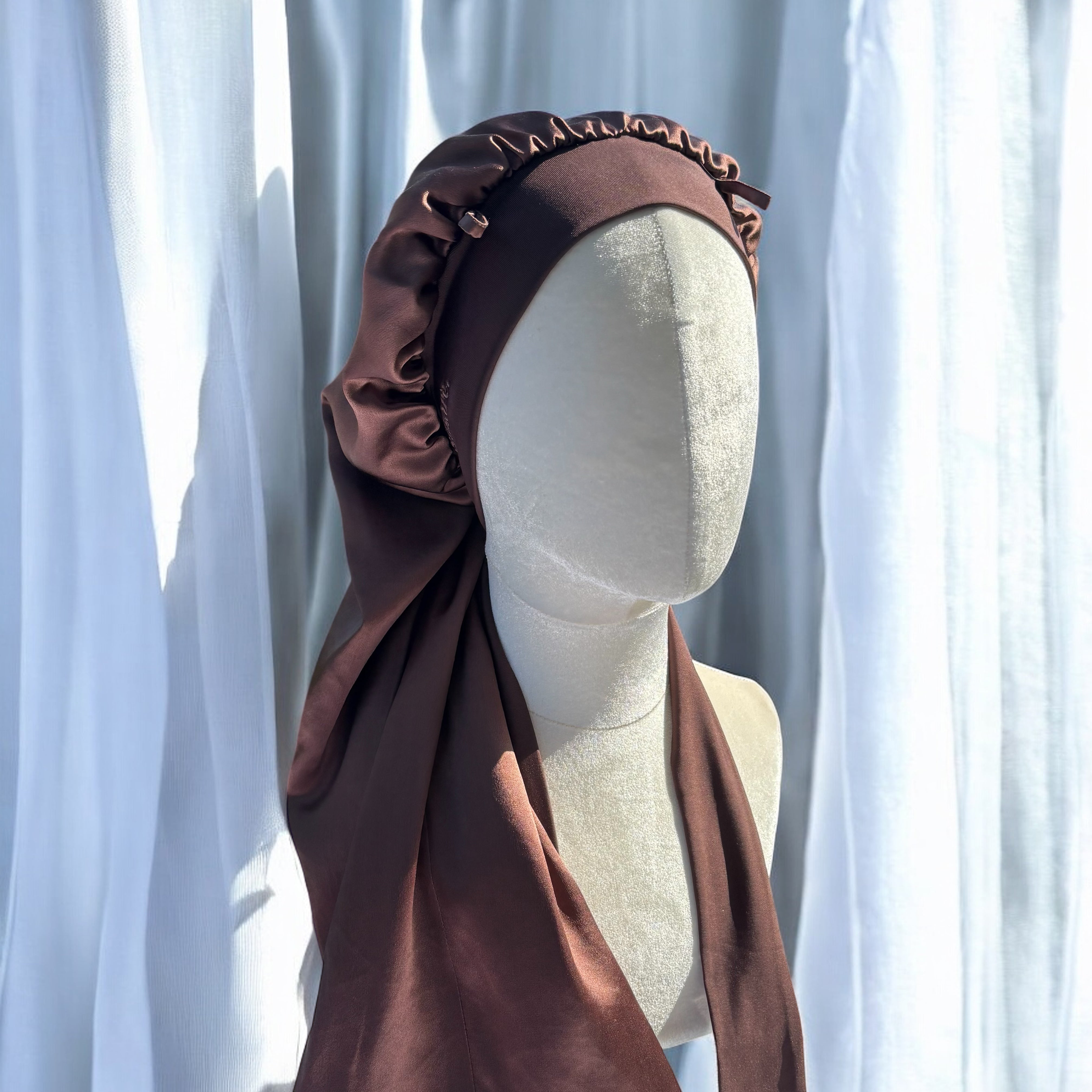Bonnet long pure soie double couche
